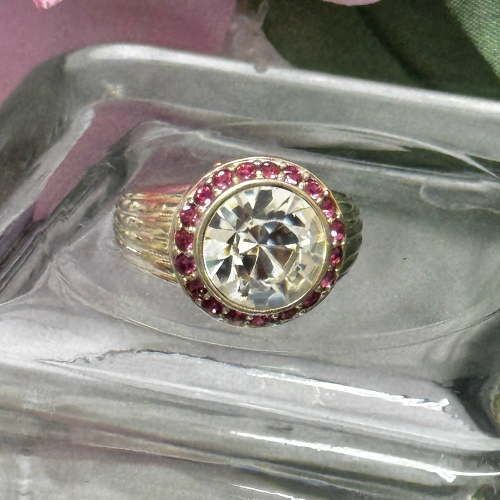 Ruby Cluster Cocktail Ring, Sterling Silver & Cub… - image 4